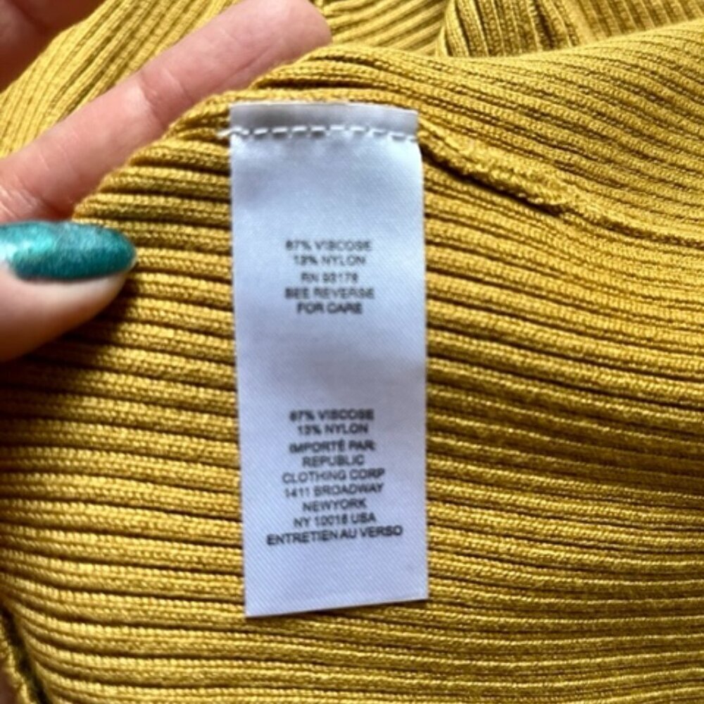 House of Harlow 1960 Bronze Mustard Ribbed Sweater Dress Cropped Shrug Med NWT - Picture 16 of 16